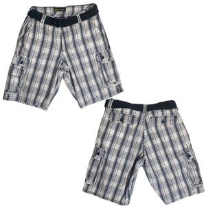 Lee Mens size  Size 33 White striped Cargo shorts with pockets and matching belt